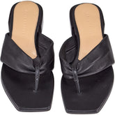 Dear Frances Black Leather Sandals