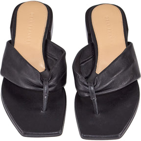 Dear Frances Black Leather Sandals