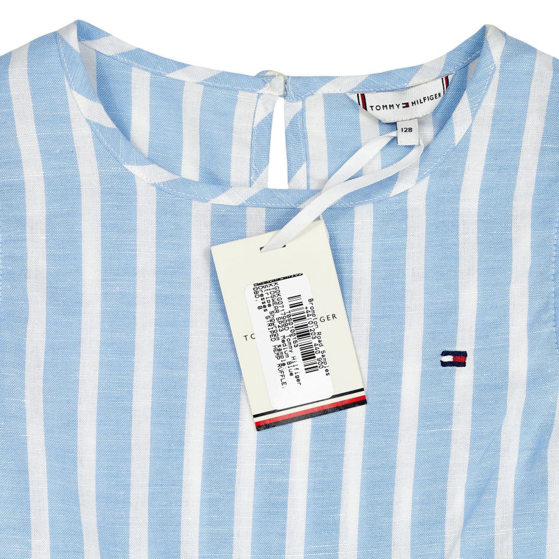 Tommy Hilfiger Blue Striped Ruffle Dress