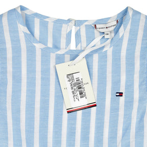 Tommy Hilfiger Blue Striped Ruffle Dress