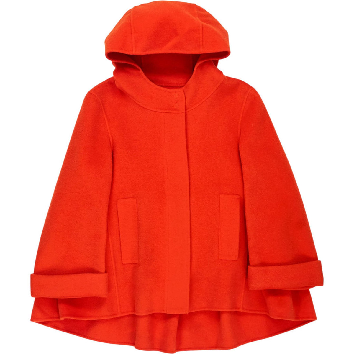 Leopolda Orange Wool Hooded Coat