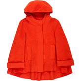 Leopolda Orange Wool Hooded Coat