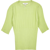 Frame Bright Lime Ribbed Sweater