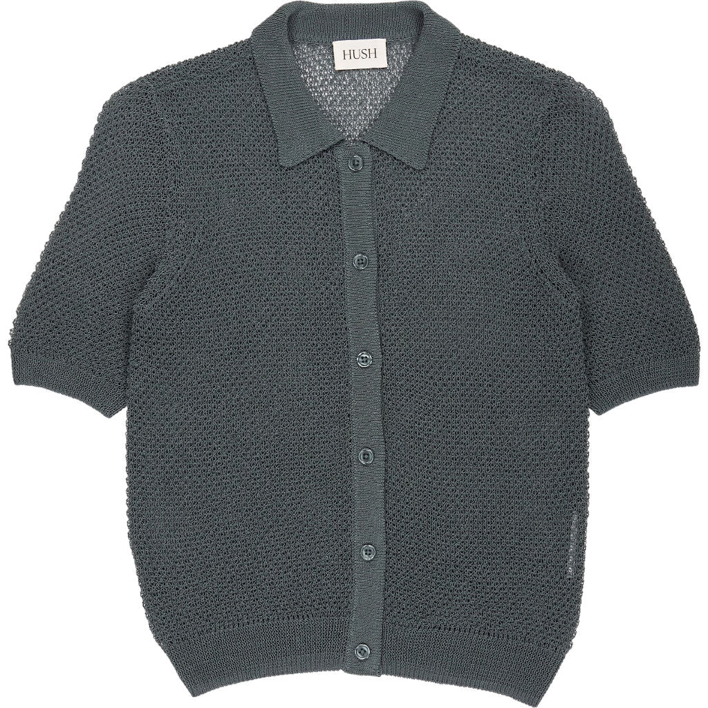 Hush Sage Green Mesh Knitted Top