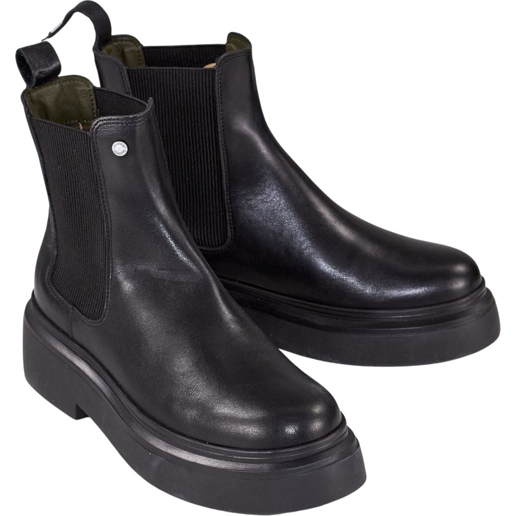 Barbour Black Leather Chelsea Boots