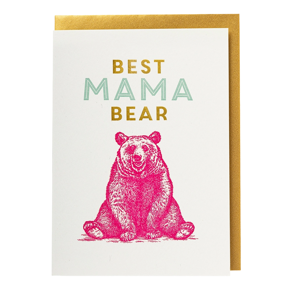Mama bear - letterpress printed greeting card