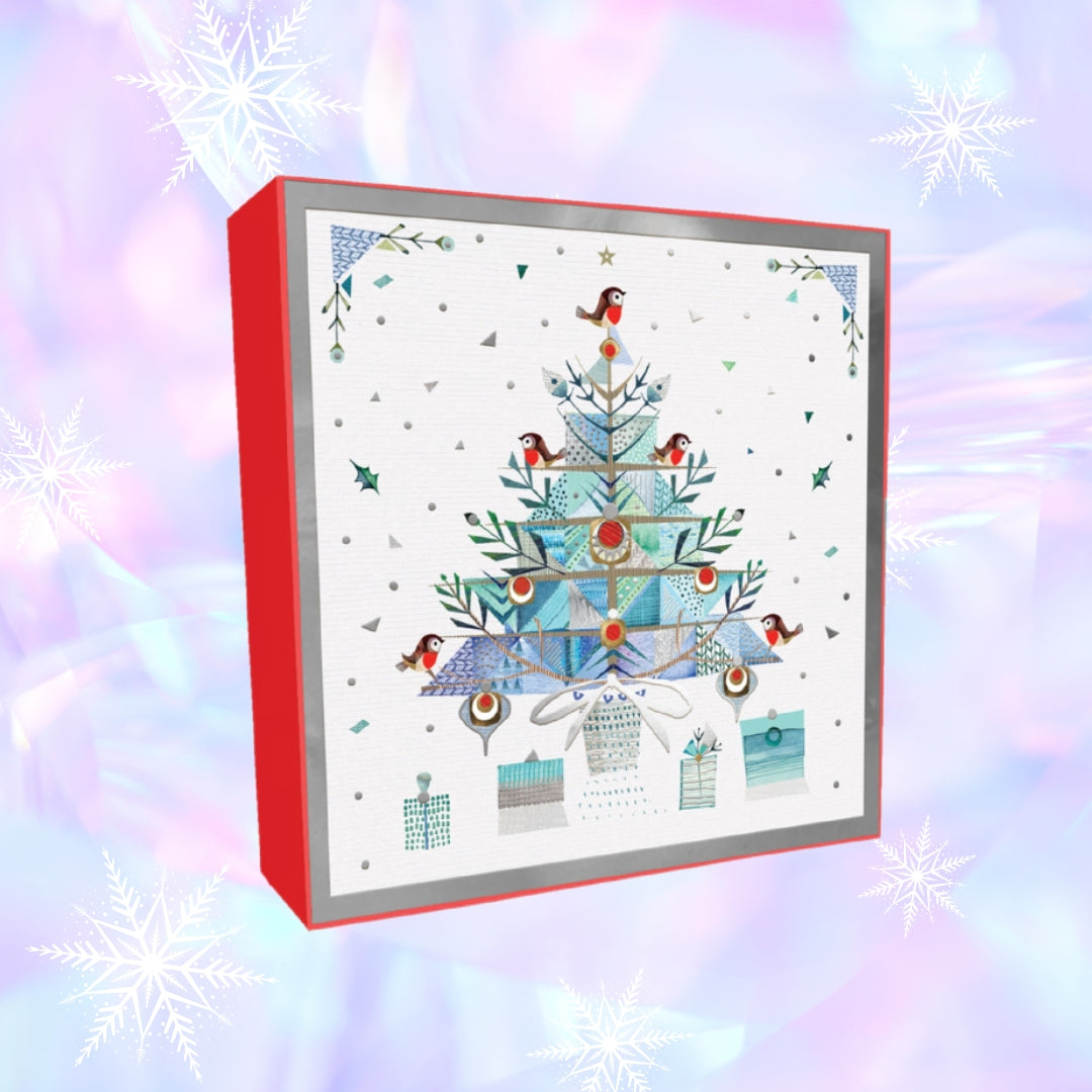 Christmas Tree With Bow Christmas cards- pack of 8