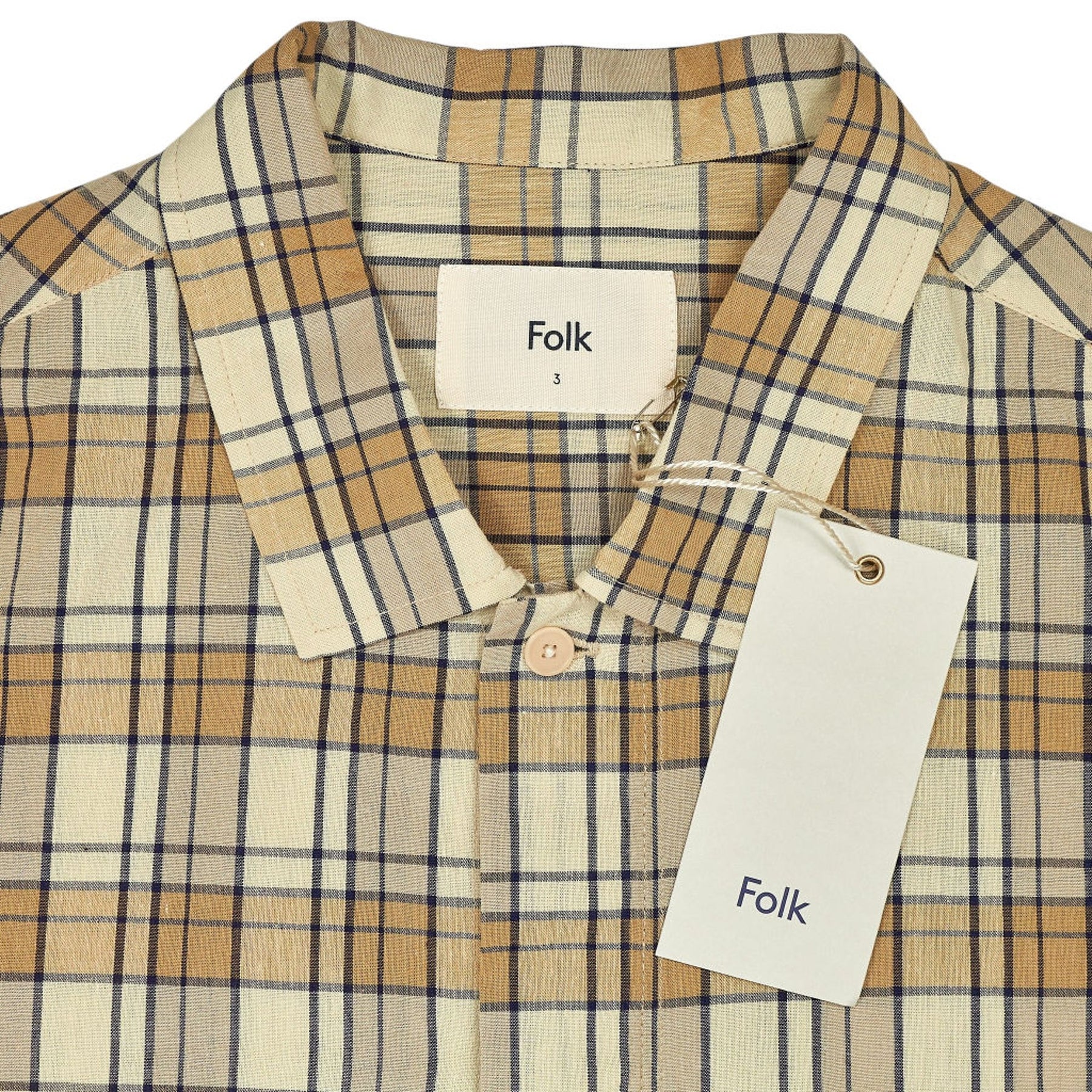 Folk Beige Check Patch Shirt