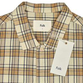 Folk Beige Check Patch Shirt