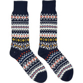 Drakes Blue Patterned Socks