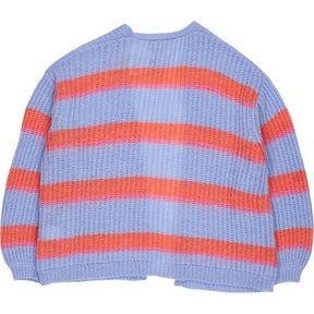 Hush Sky Blue Orange Ani Stripe Knitted Cardigan