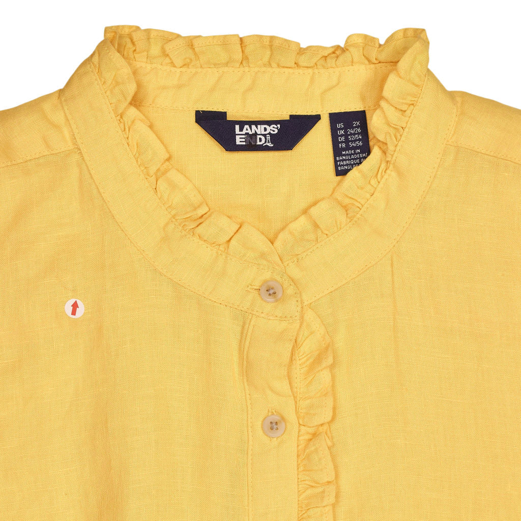 Lands' End Yellow Sleeveless Ruffle Top