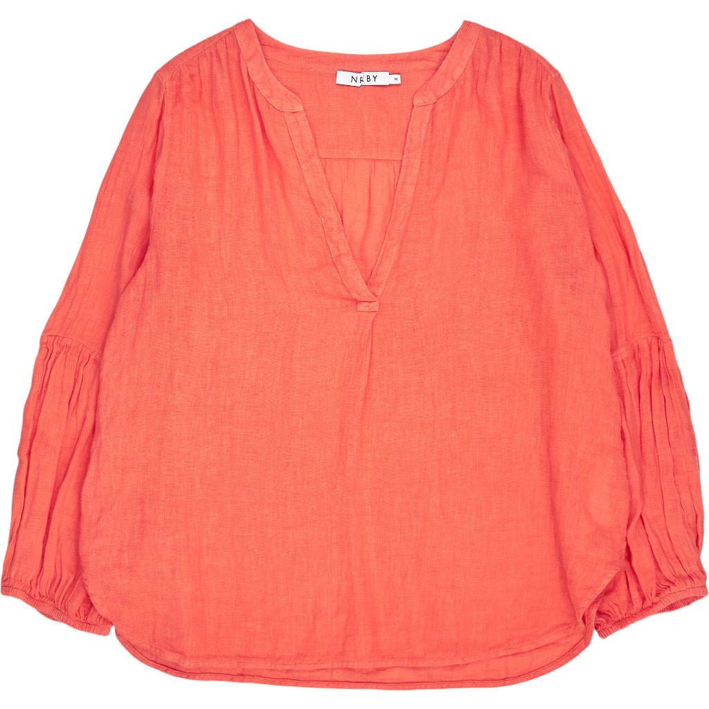 NRBY Coral Linen Blouse