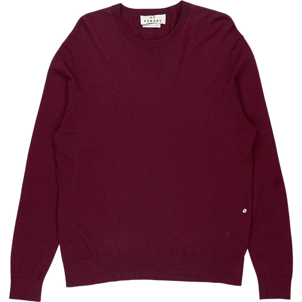 De Fursac Burgundy Merino Wool Jumper