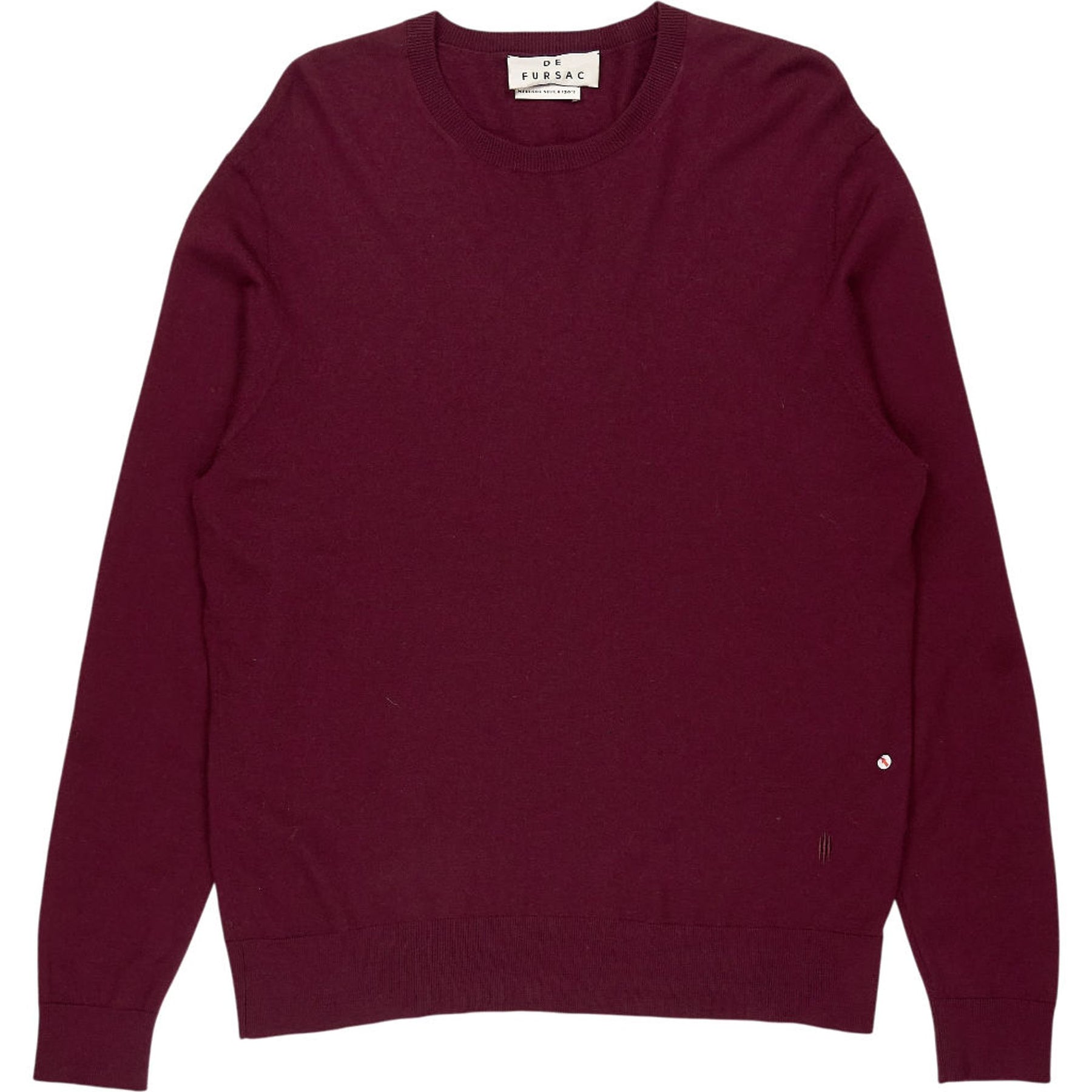 De Fursac Burgundy Merino Wool Jumper