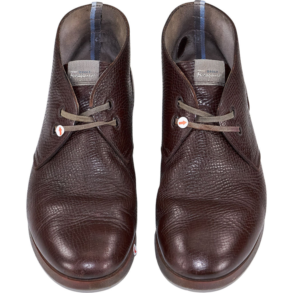 Ferragamo Brown Leather Chukka Boots