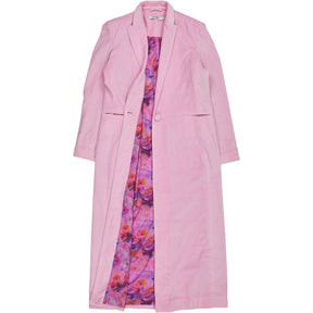 NRBY Pink Velvet Cotton Long Coat
