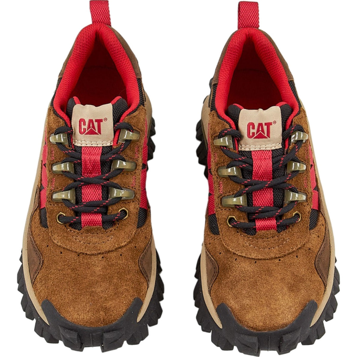 CAT Brown Red Intruder Beta Suede Trainers