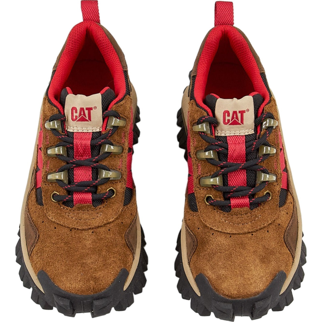 CAT Brown Red Intruder Beta Suede Trainers
