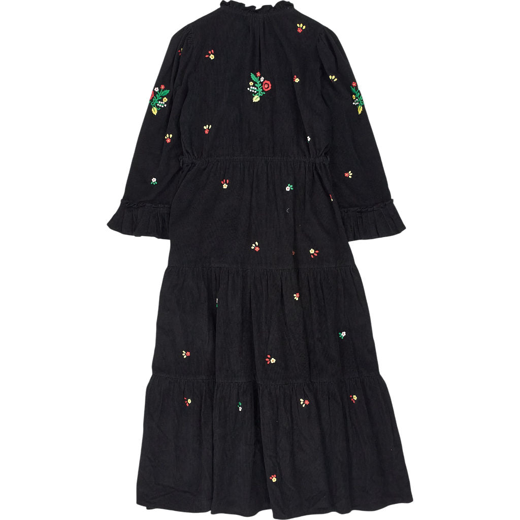 Pink City Prints Black Viennese Embroidered Dress S