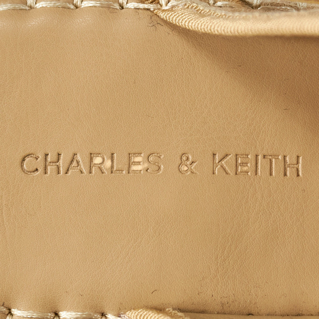Charles & Keith Beige Suede Espadrille Sandals