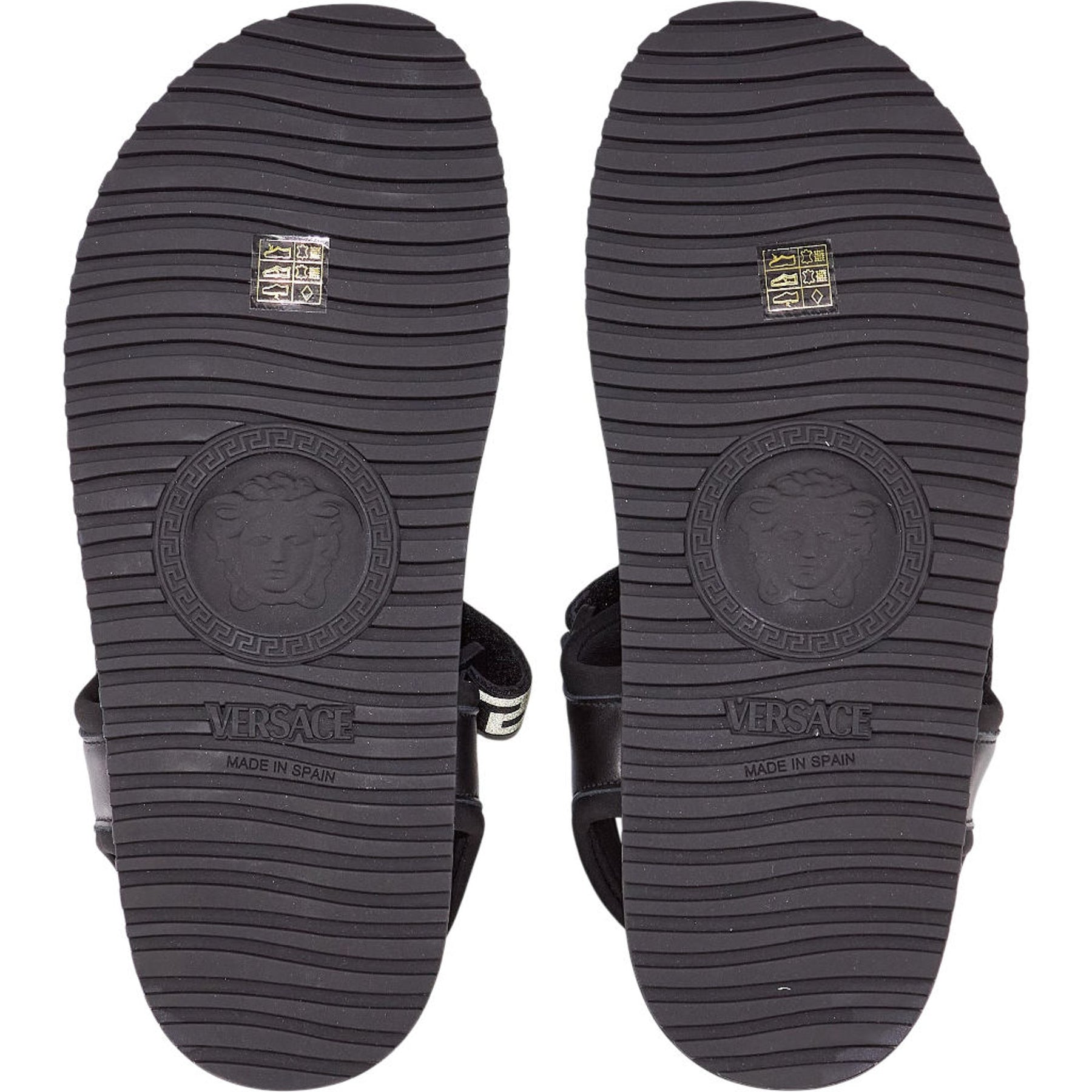 Versace Black Sandals Nastro Greca