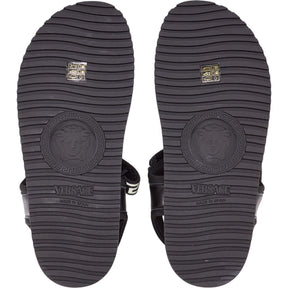 Versace Black Sandals Nastro Greca