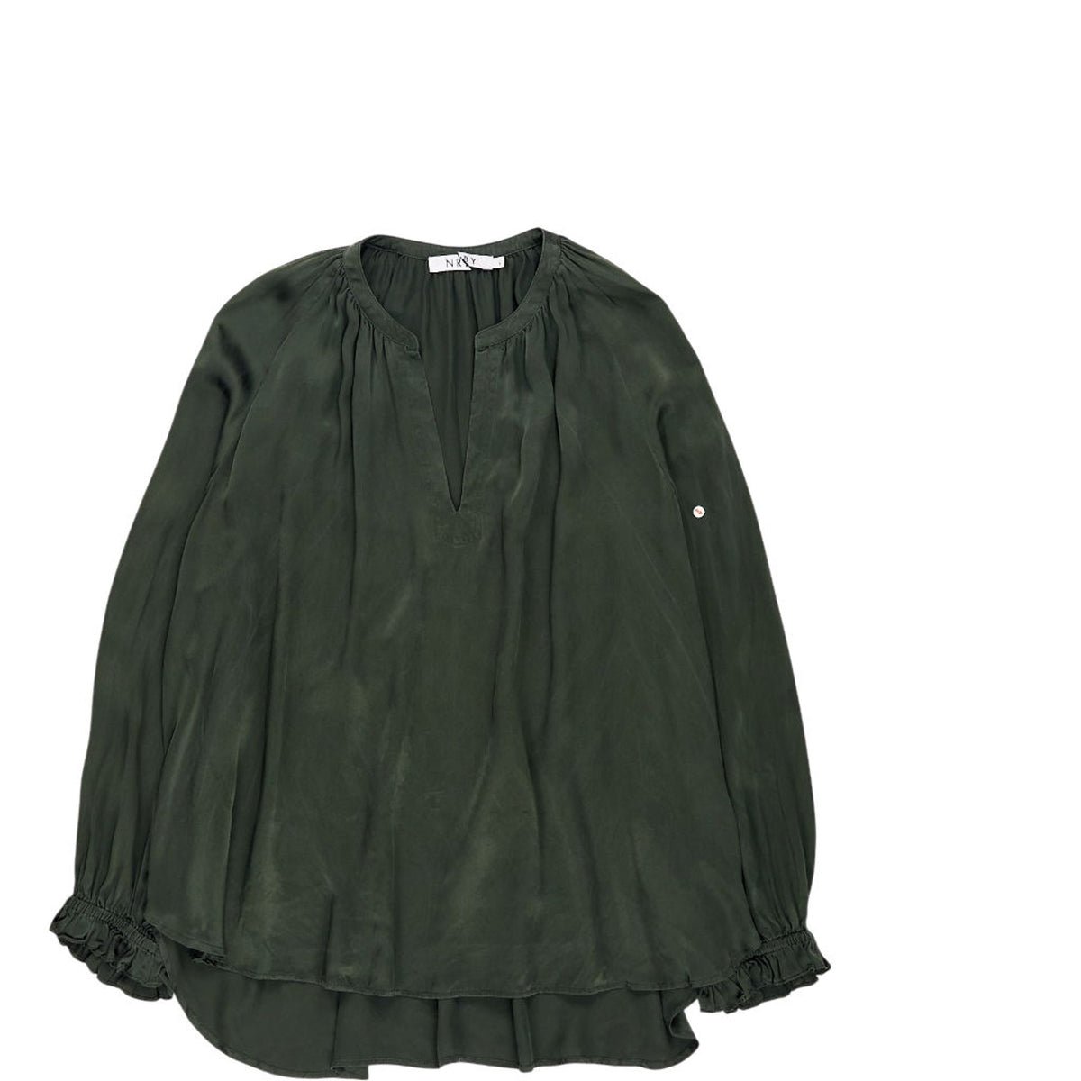 NRBY Green Silk Blouse