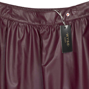 Wyse Deep Fig Mollie Faux Leather Skirt