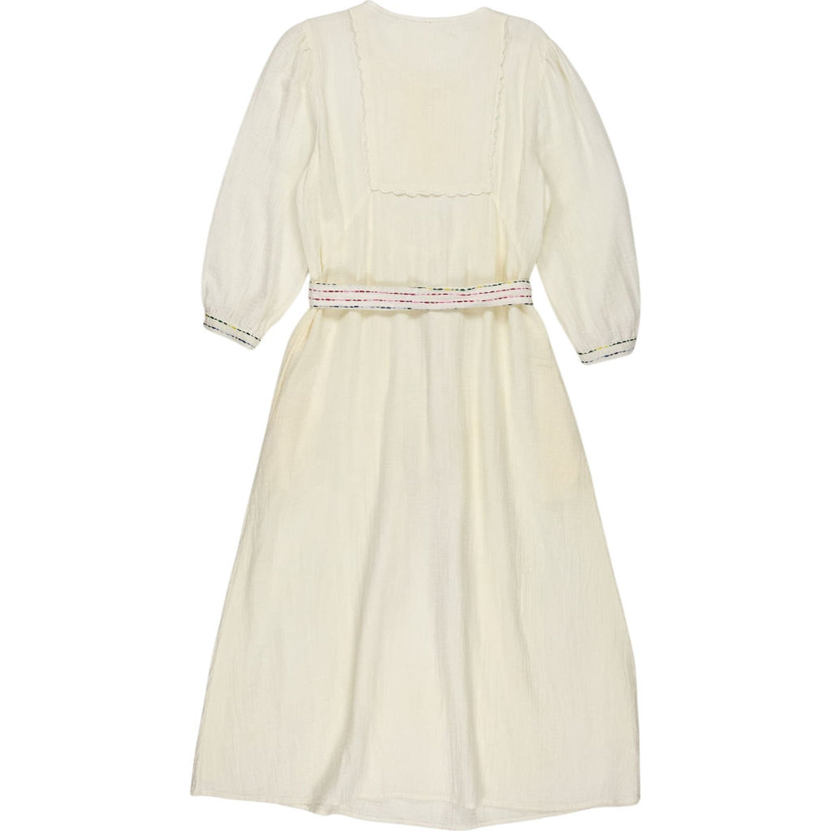 Wyse White Bonnie Dress Cotton Midi