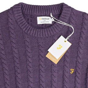 Farah Deep Purple Knight Cable Sweater