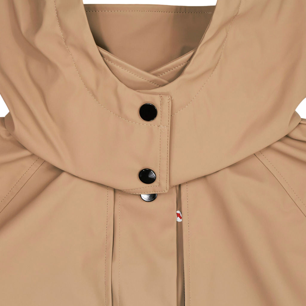 Lands' End Beige Hooded Rain Coat