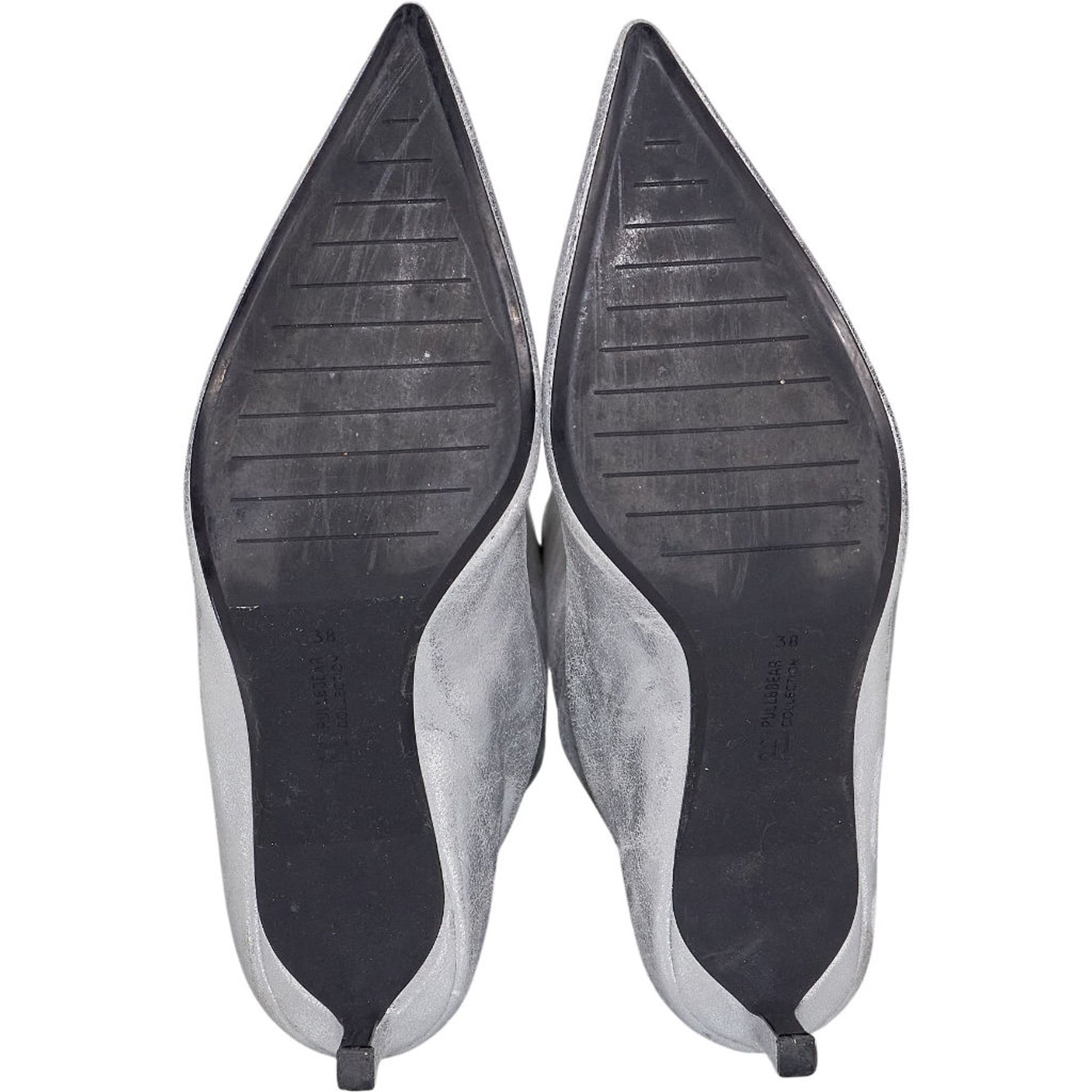 Pull&Bear Silver Metallic Knee-High Boots