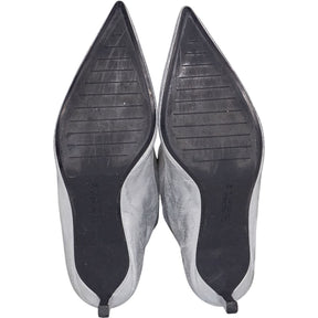 Pull&Bear Silver Metallic Knee-High Boots