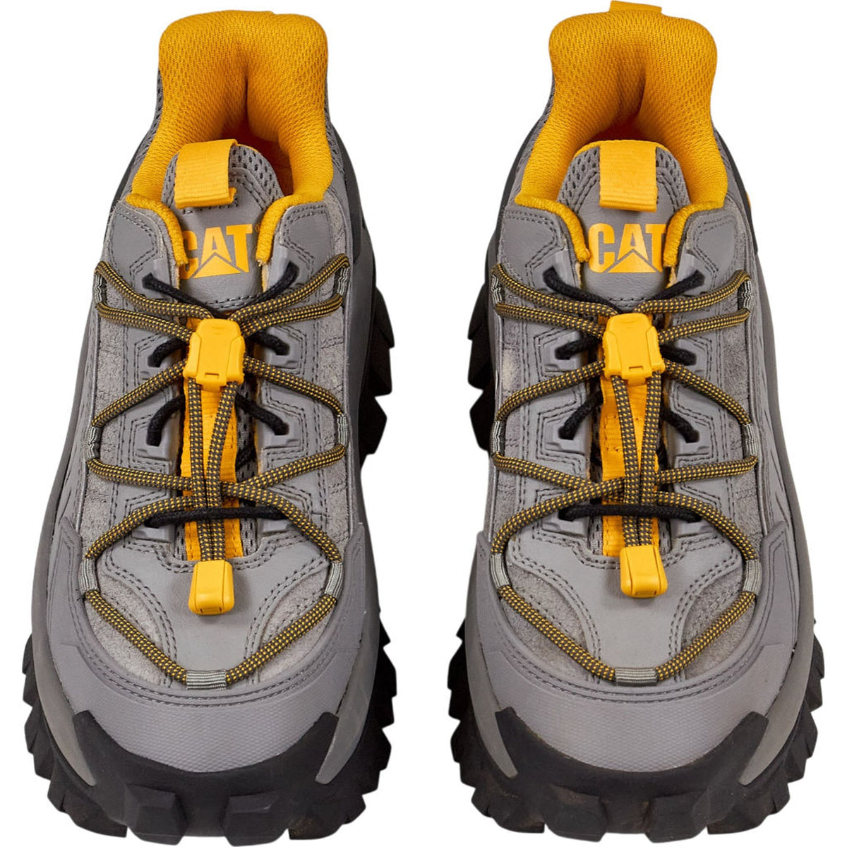 CAT Grey Yellow Intruder Max Trainers UK 8