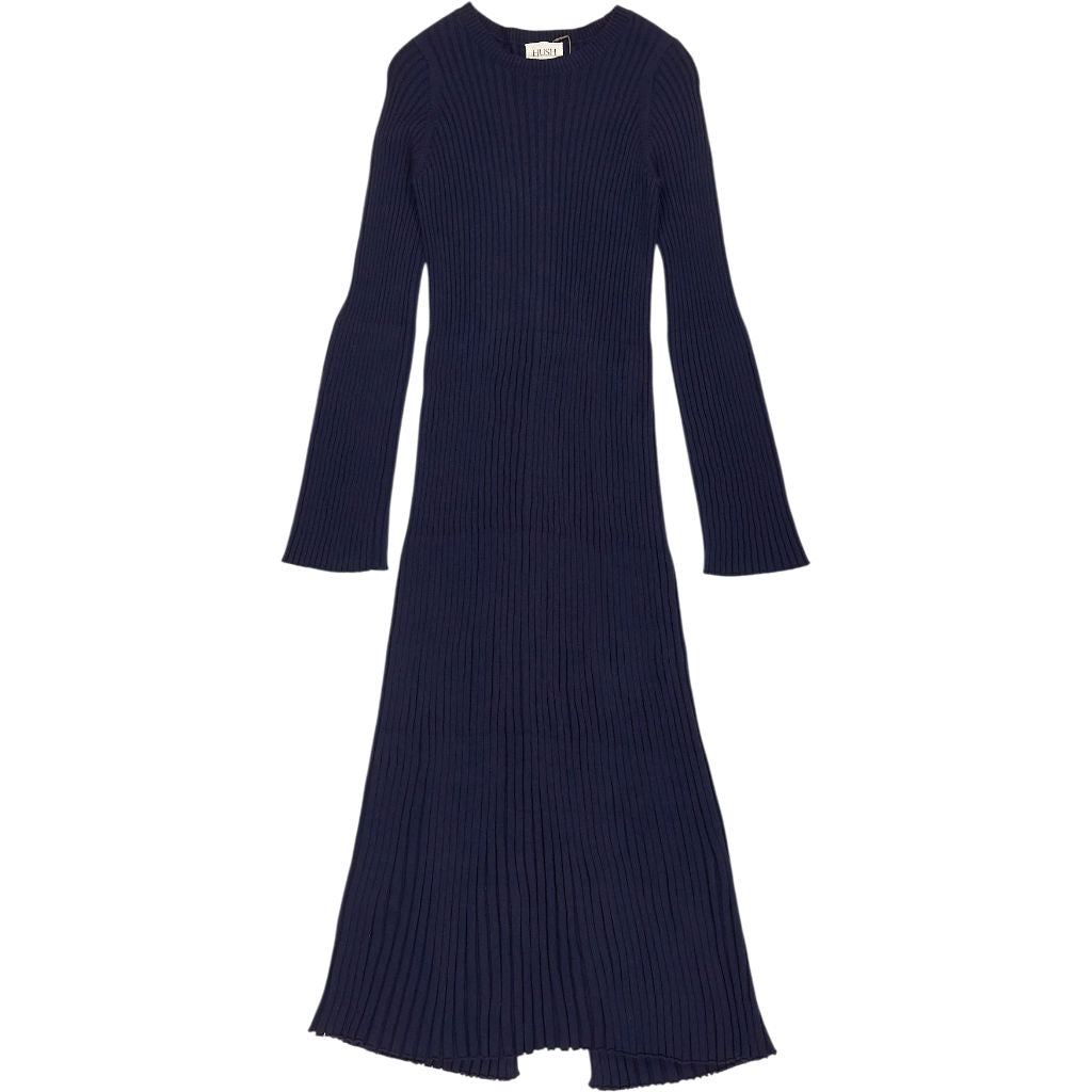 Hush Navy Penny Crew Neck Ribbed Dress
