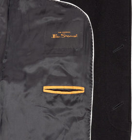 Ben Sherman Black Wool Overcoat