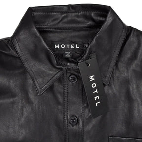 Motel Black PU Lumberjack Shirt