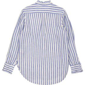 Wyse Blue White Striped Linen Shirt