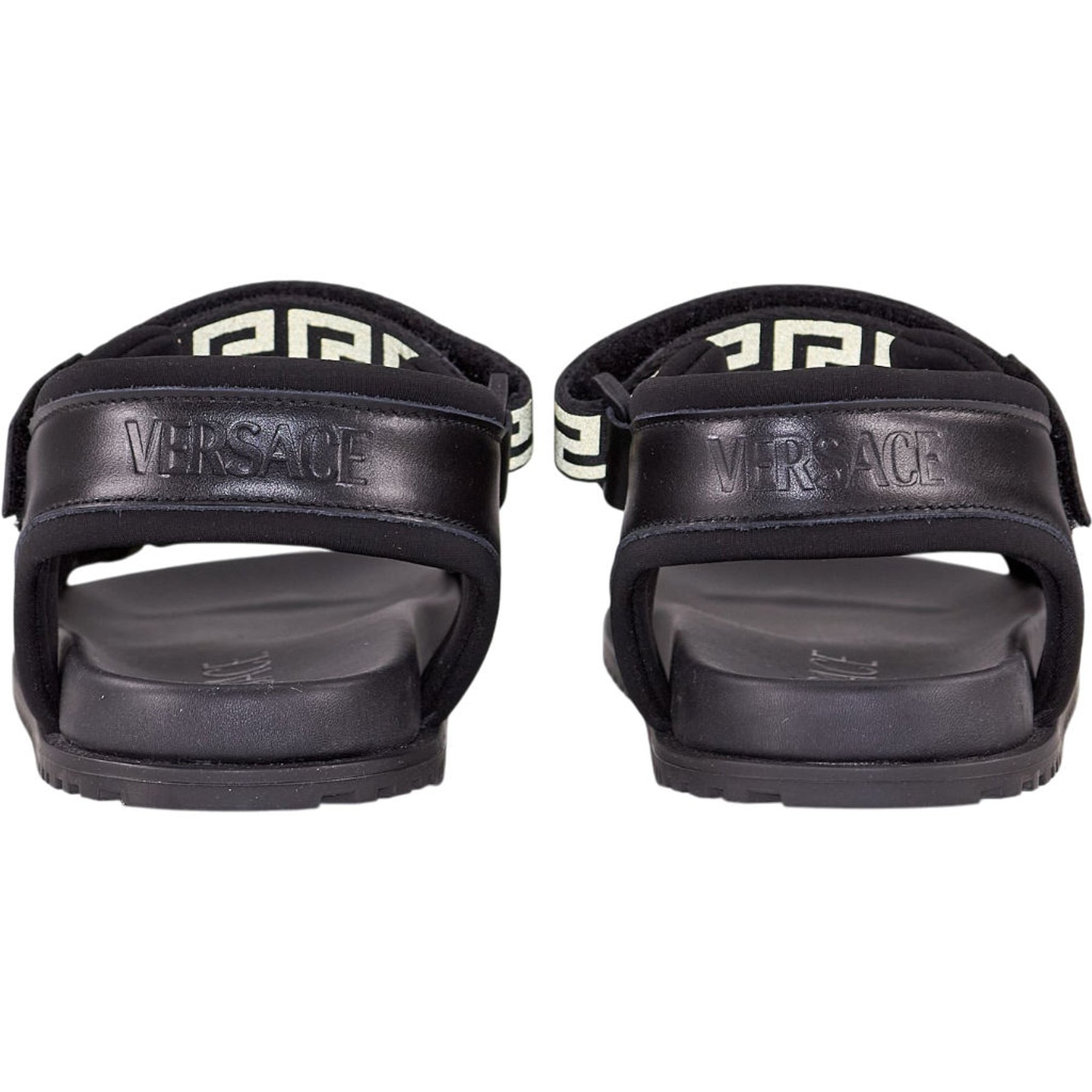 Versace Black Sandals Nastro Greca