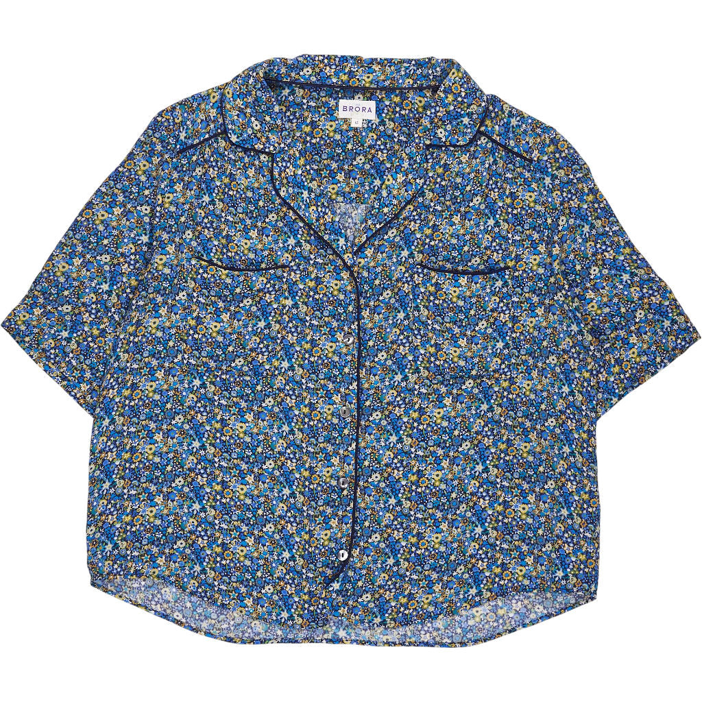 Brora Blue Floral Short Sleeve Shirt