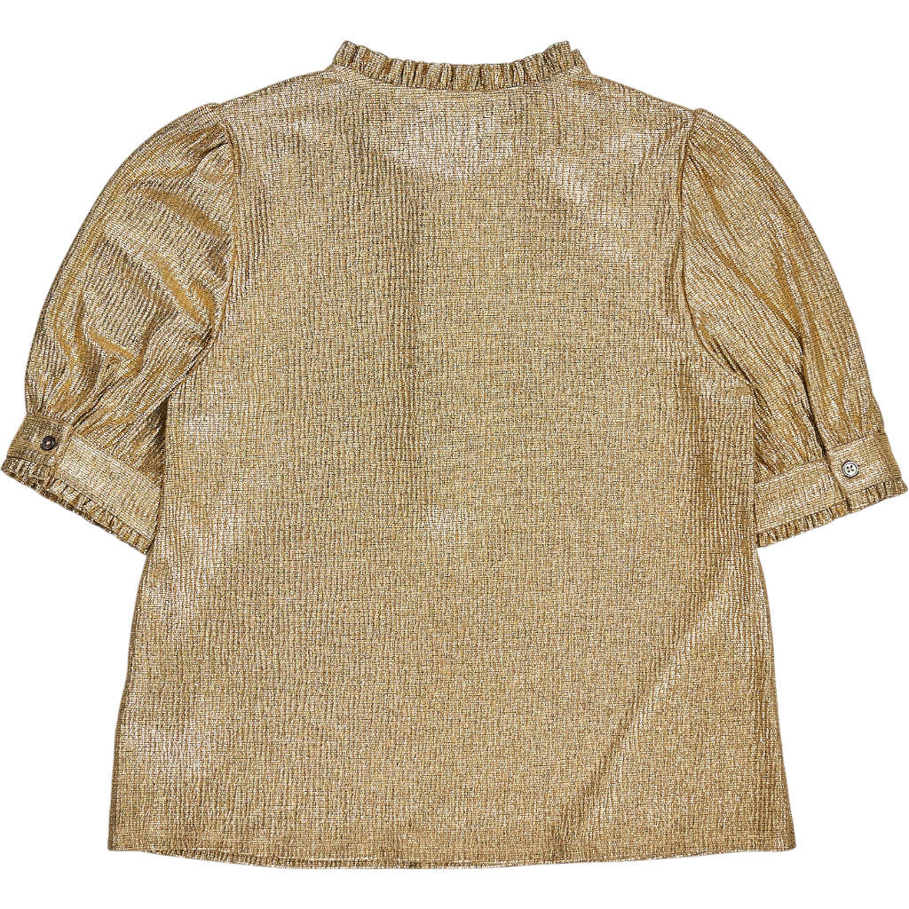 Wyse Gold Metallic Short Sleeve Top