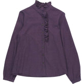 Beaufort & Blake Purple Ruffle Cotton Blouse