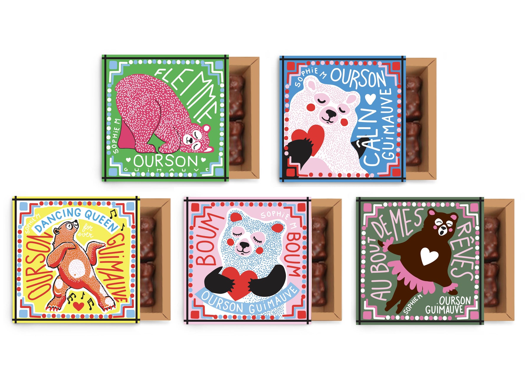 French Chocolate Marshmallow Bears Gift Box