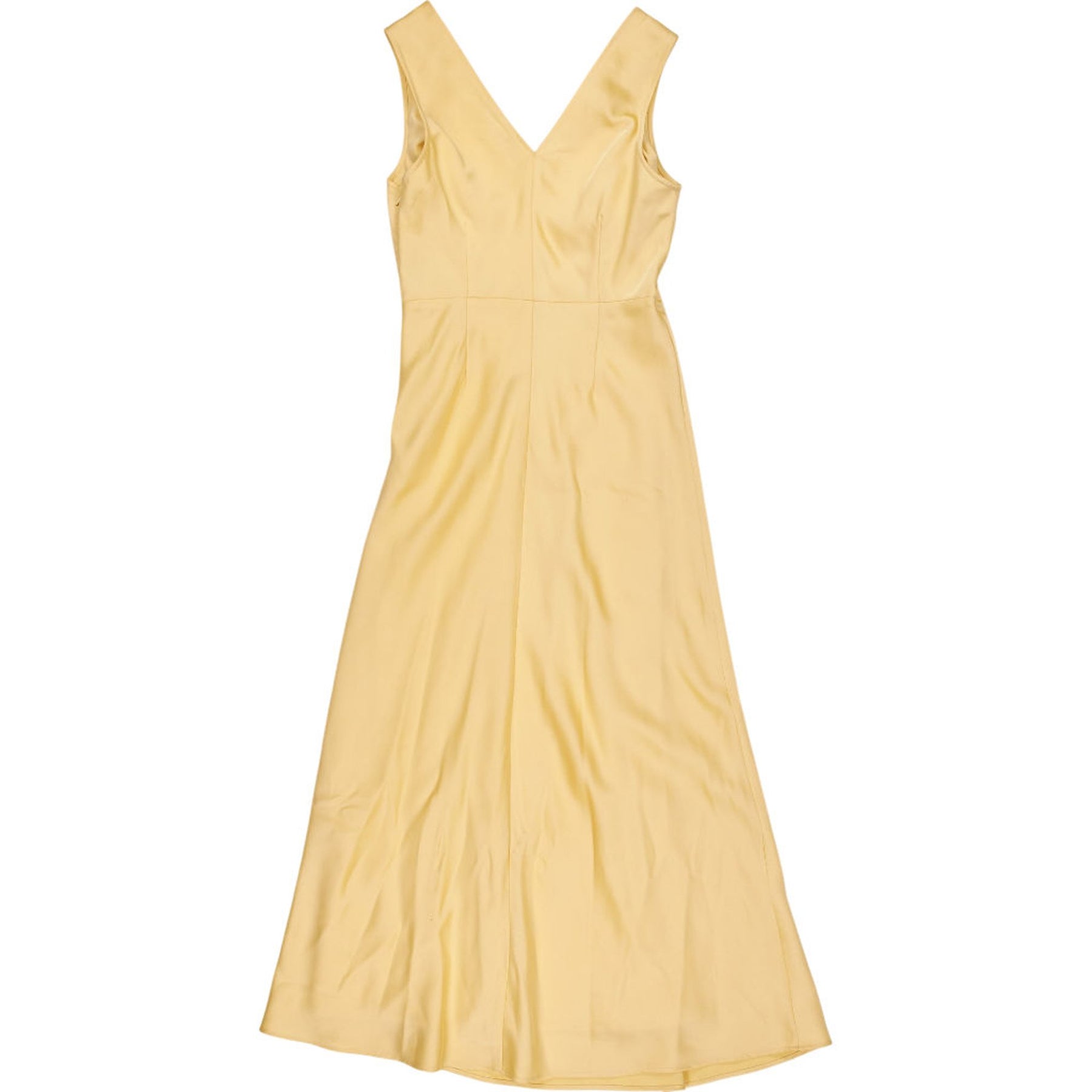 OMNES Yellow V-Neck Midi Dress