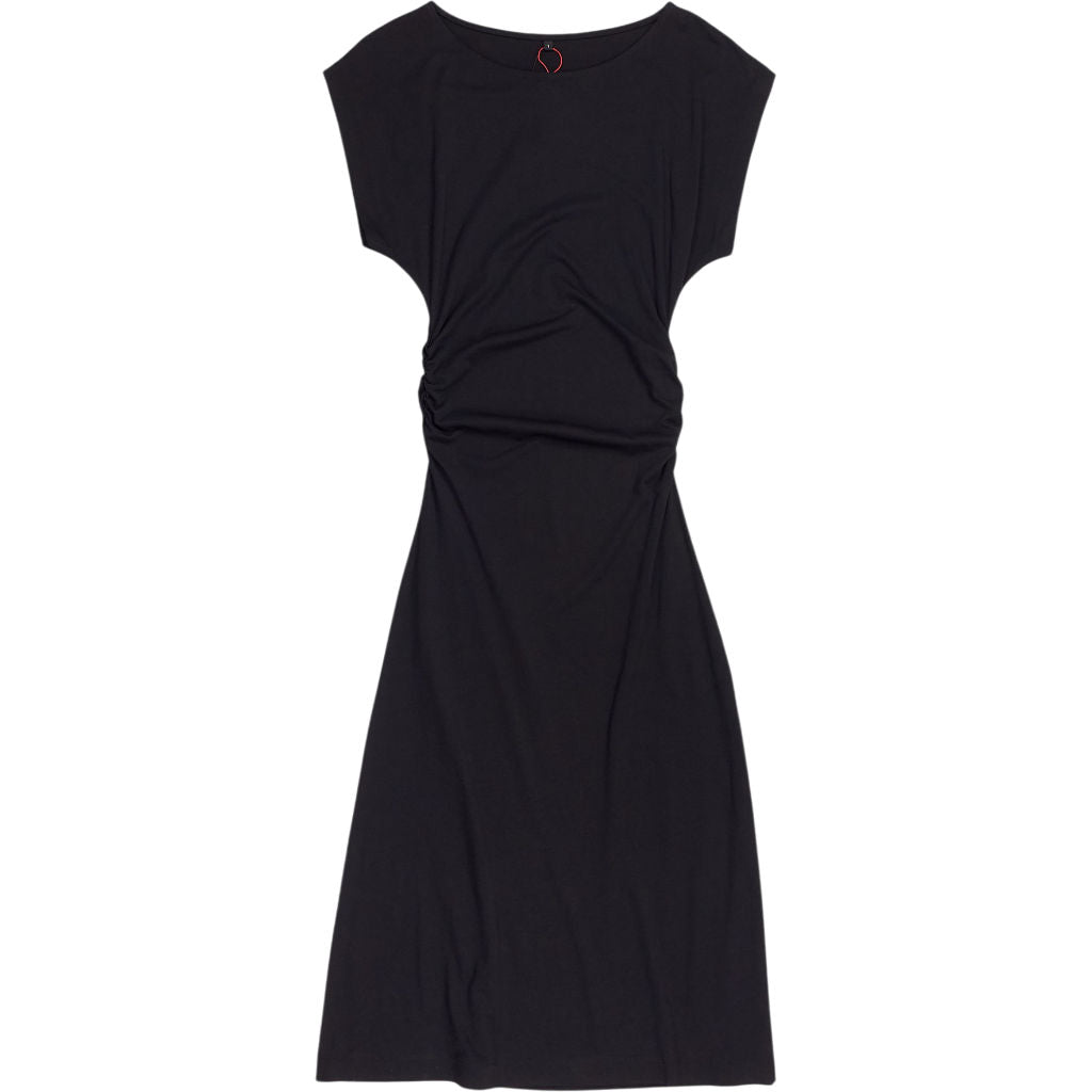 WYSE Black Esme Jersey Ruched Dress