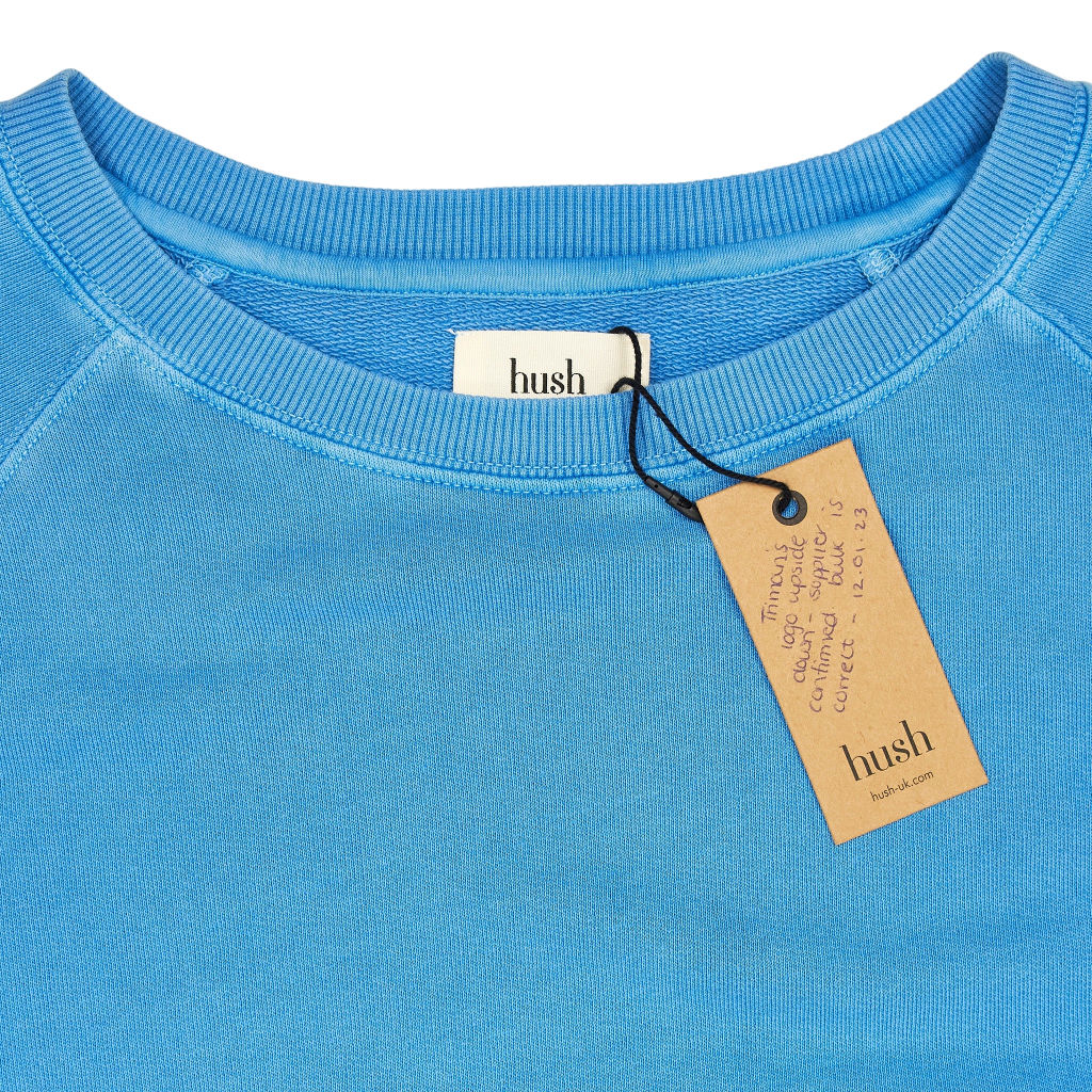 Hush Pool Blue Contrast Sleeve Stripe Sweatshirt