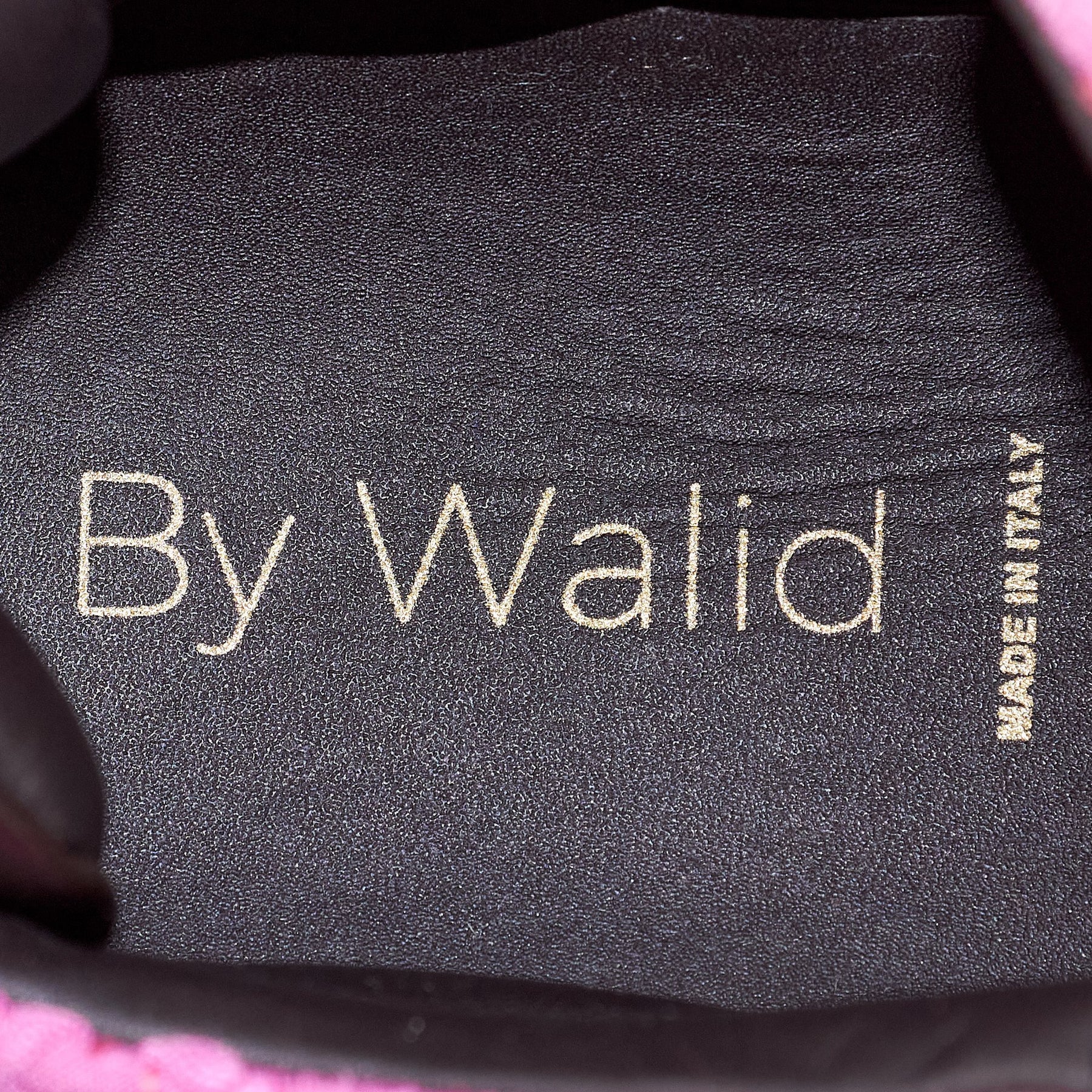 By Walid Pink Print Raw Silk Trainers