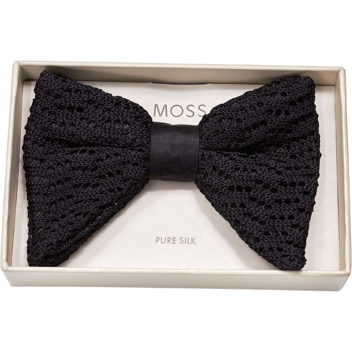 Moss Black Pure Silk Bow Tie