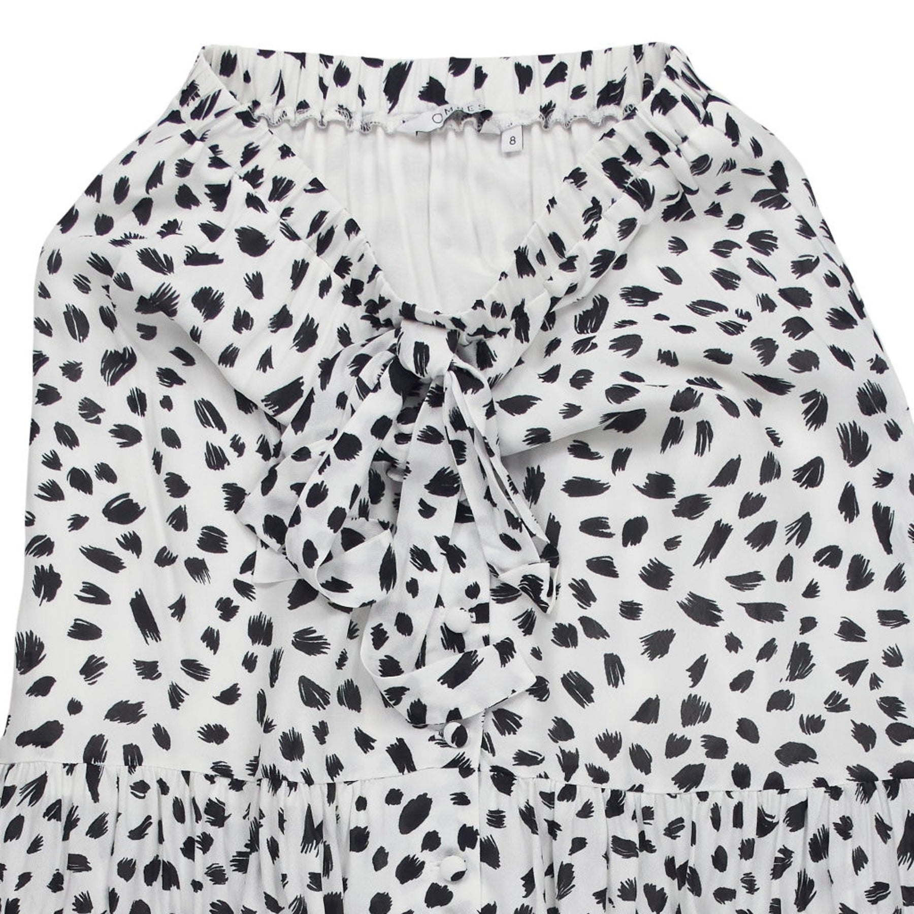 OMNES White Black Tiered Midi Skirt